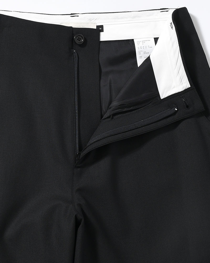 WOOL WIDE PANTS -BLACK-