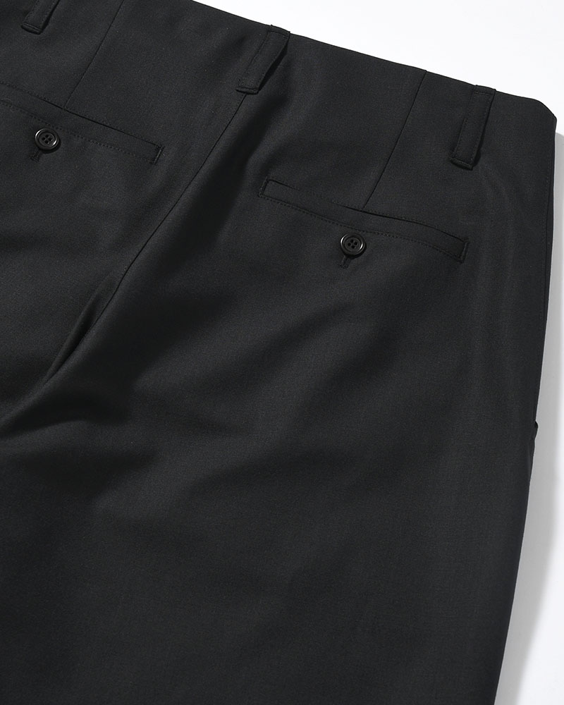WOOL WIDE PANTS -BLACK-