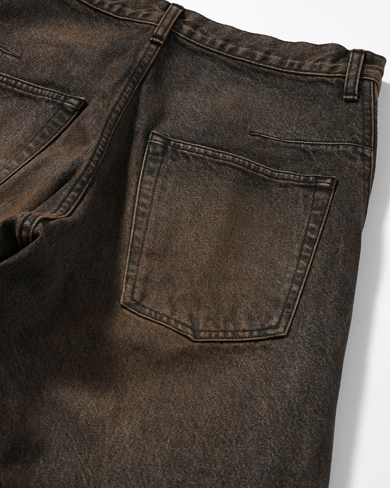 3D TWISTED WIDE LEG JEANS -MUD FADED BLACK-