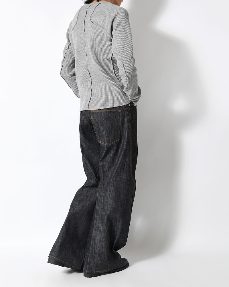 3D TWISTED WIDE LEG JEANS -RAW INDIGO-