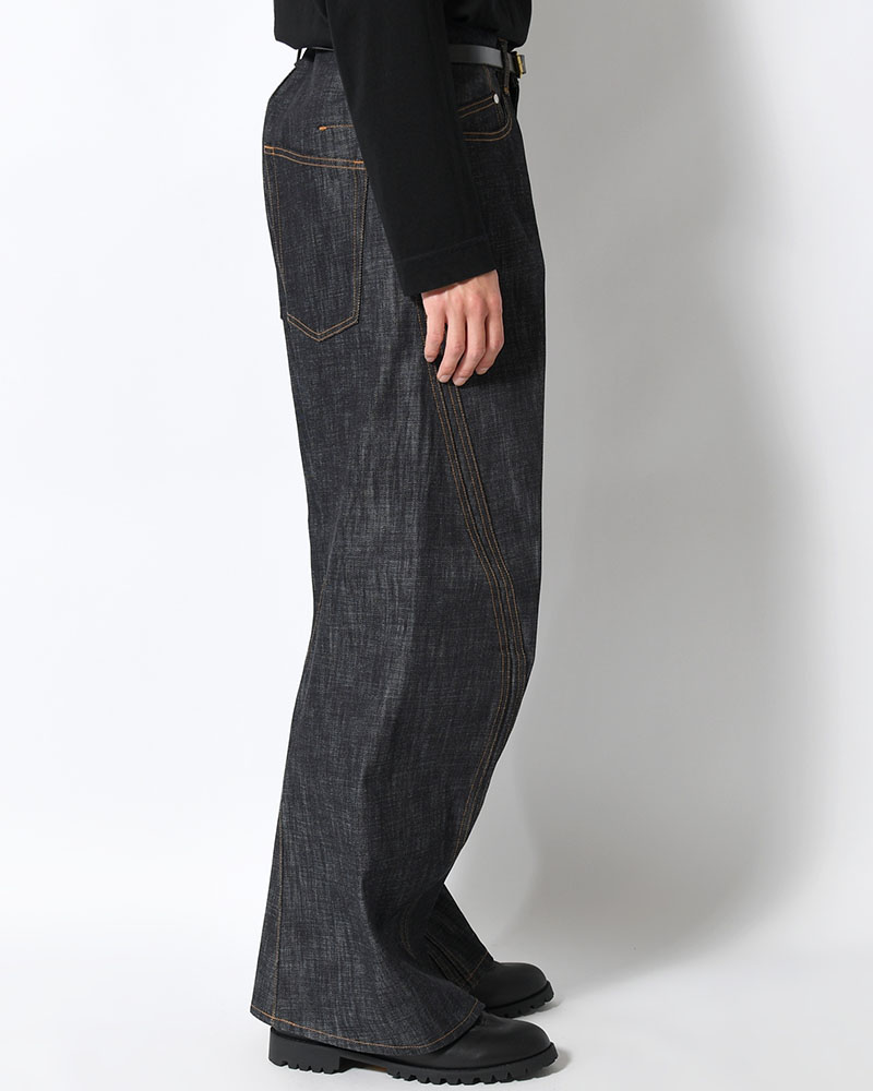 3D TWISTED WIDE LEG JEANS -RAW INDIGO-