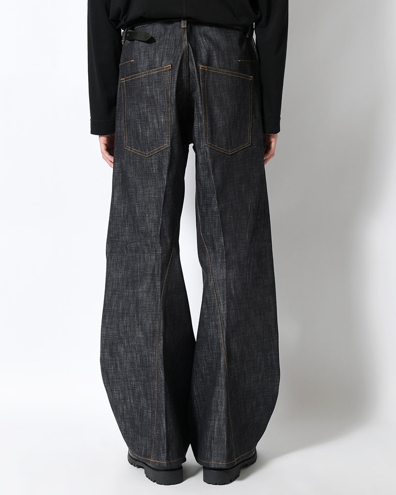 3D TWISTED WIDE LEG JEANS -RAW INDIGO-