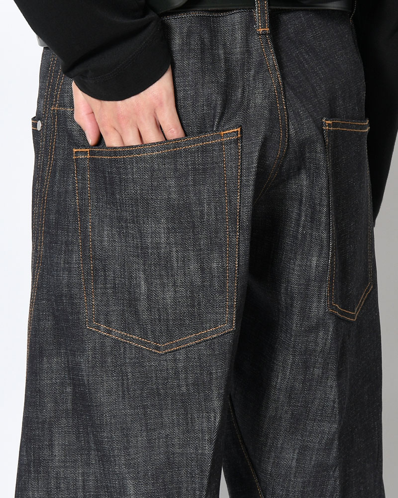 3D TWISTED WIDE LEG JEANS -RAW INDIGO-