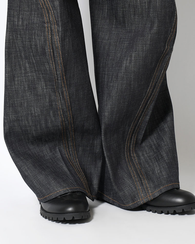 3D TWISTED WIDE LEG JEANS -RAW INDIGO-