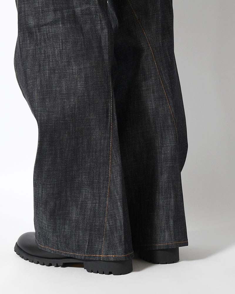 3D TWISTED WIDE LEG JEANS -RAW INDIGO-