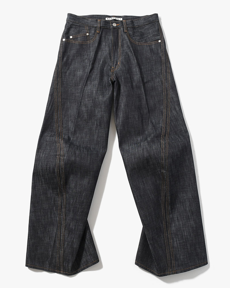 3D TWISTED WIDE LEG JEANS -RAW INDIGO-