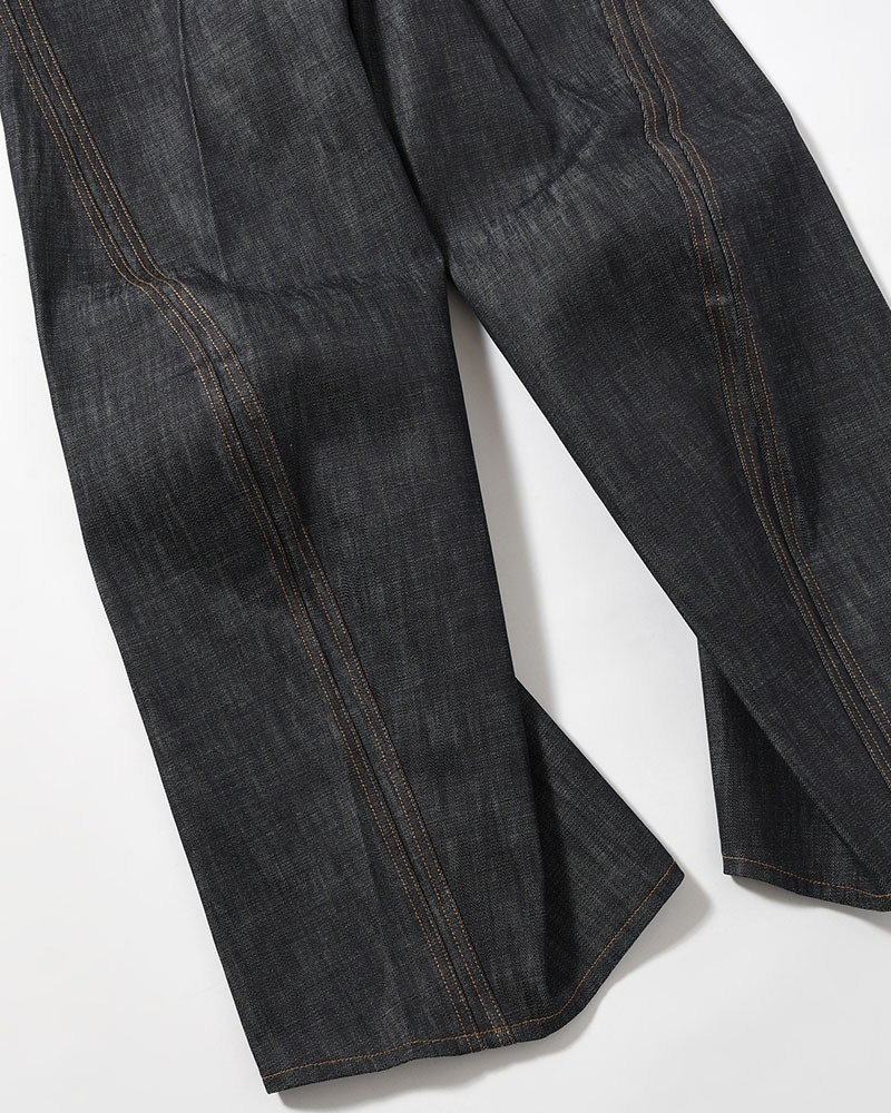 3D TWISTED WIDE LEG JEANS -RAW INDIGO-