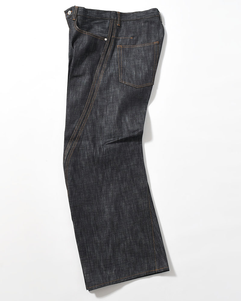 3D TWISTED WIDE LEG JEANS -RAW INDIGO-