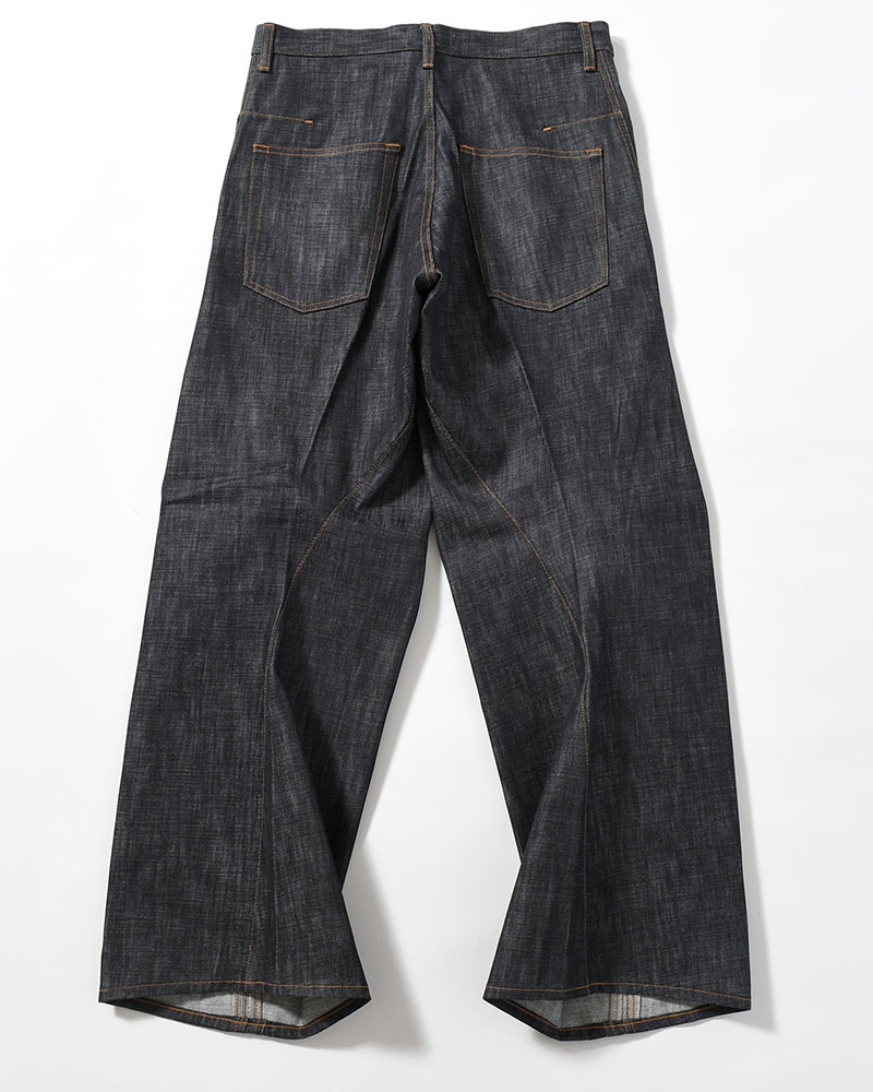 3D TWISTED WIDE LEG JEANS -RAW INDIGO-