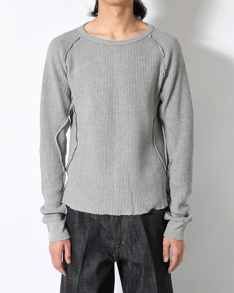 WAFFLE THERMAL LONG SLEEVE T-SHIRT -H.GREY-