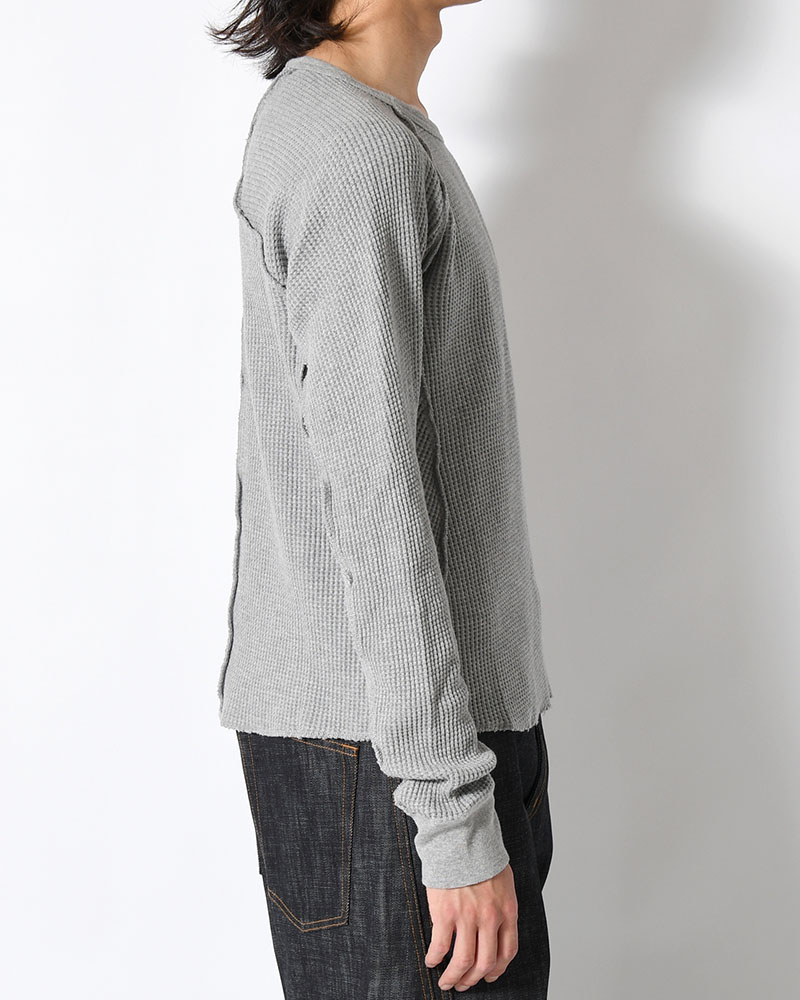WAFFLE THERMAL LONG SLEEVE T-SHIRT -H.GREY-