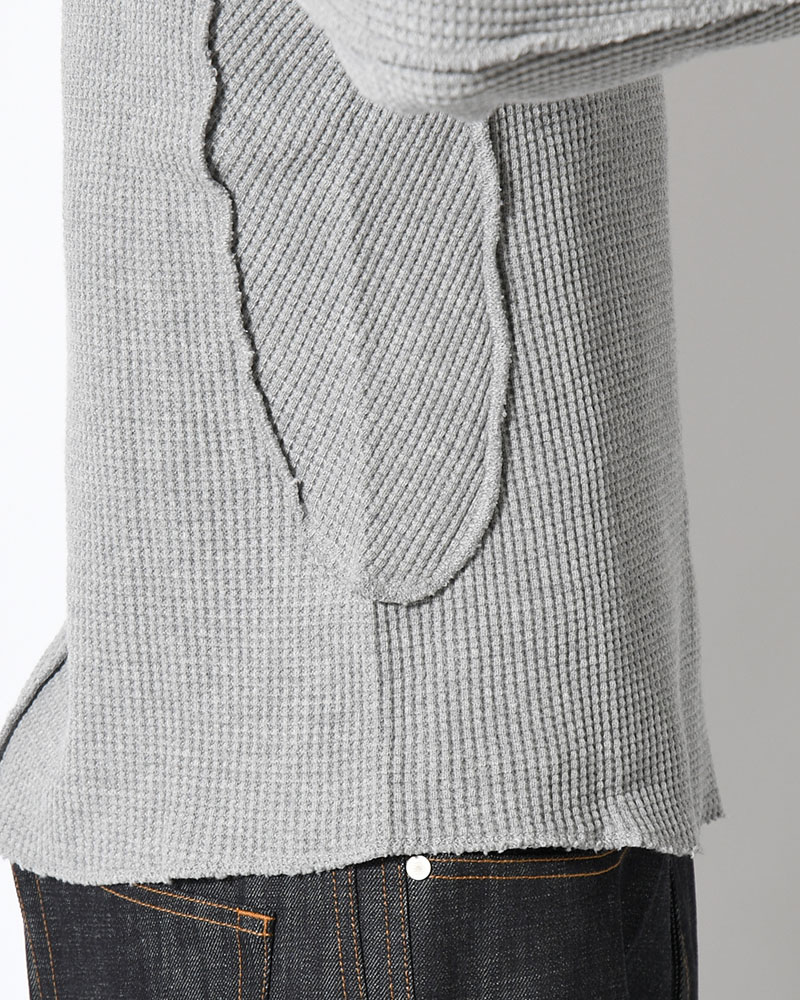 WAFFLE THERMAL LONG SLEEVE T-SHIRT -H.GREY-
