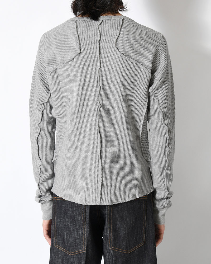 WAFFLE THERMAL LONG SLEEVE T-SHIRT -H.GREY-