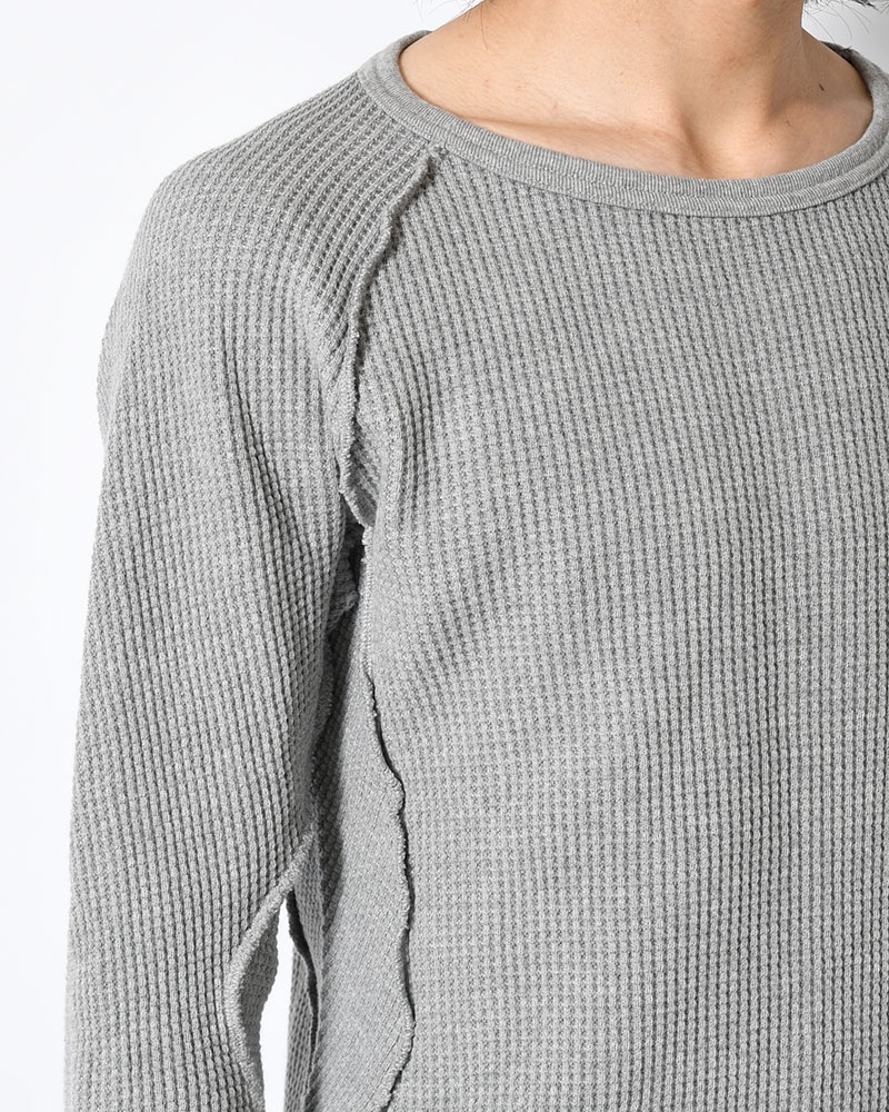 WAFFLE THERMAL LONG SLEEVE T-SHIRT -H.GREY-