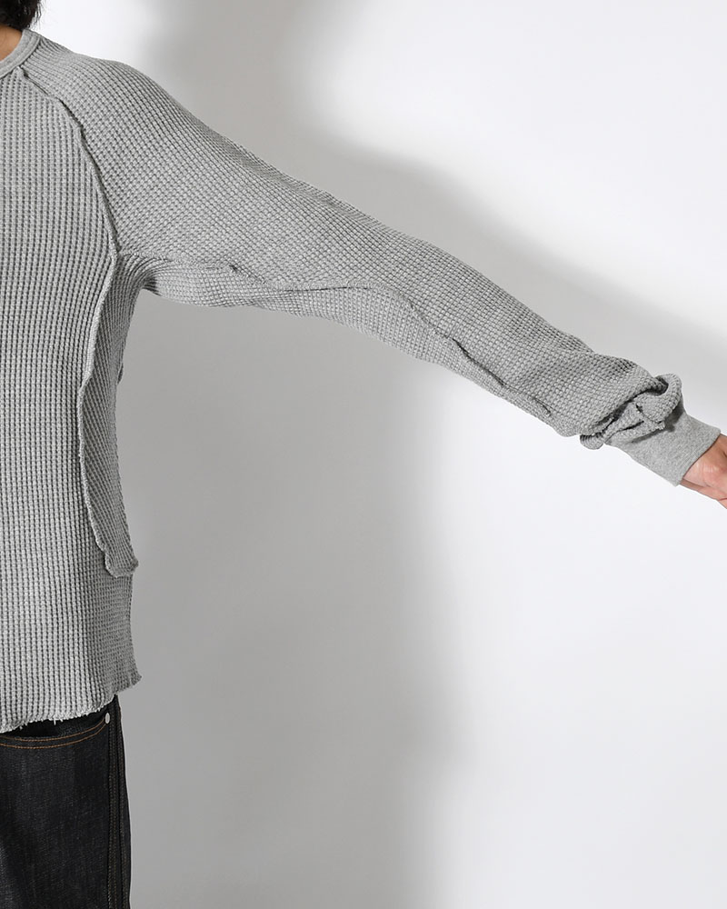 WAFFLE THERMAL LONG SLEEVE T-SHIRT -H.GREY-