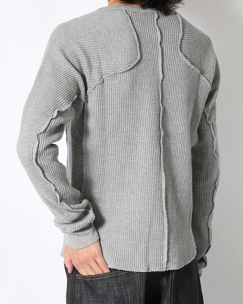 WAFFLE THERMAL LONG SLEEVE T-SHIRT -H.GREY-