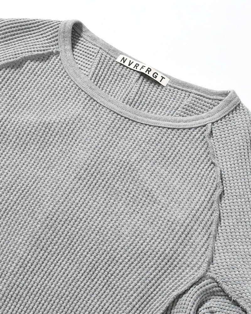 WAFFLE THERMAL LONG SLEEVE T-SHIRT -H.GREY-