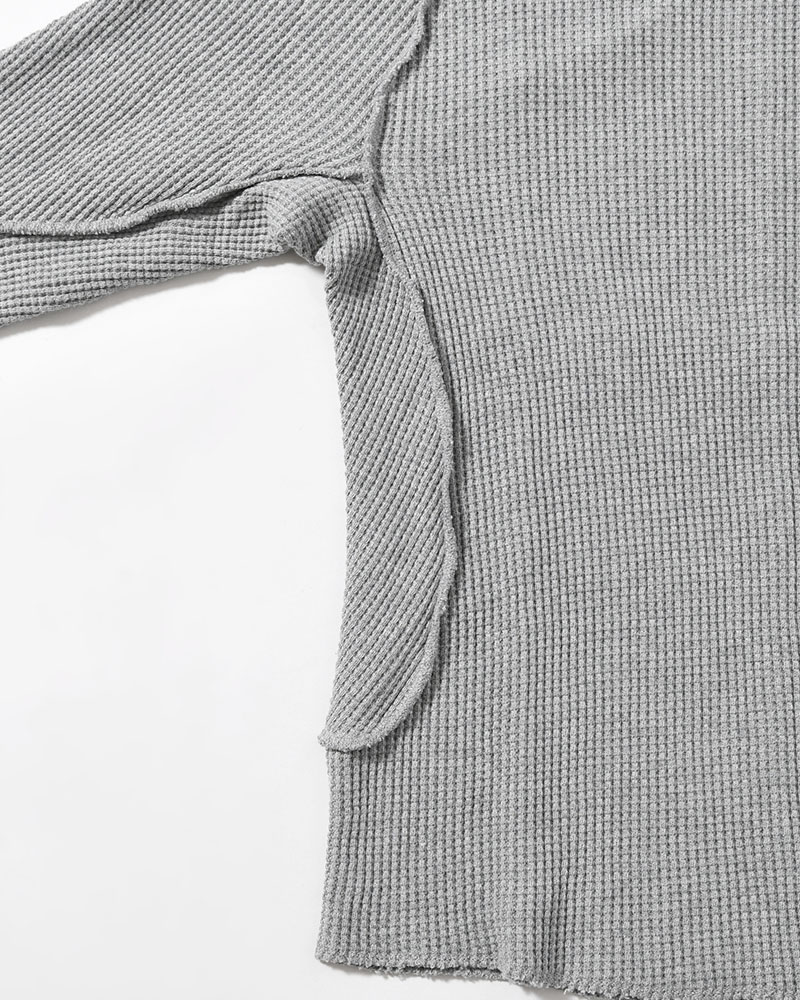 WAFFLE THERMAL LONG SLEEVE T-SHIRT -H.GREY-