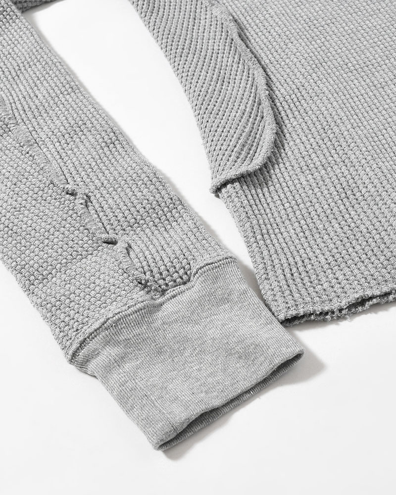 WAFFLE THERMAL LONG SLEEVE T-SHIRT -H.GREY-