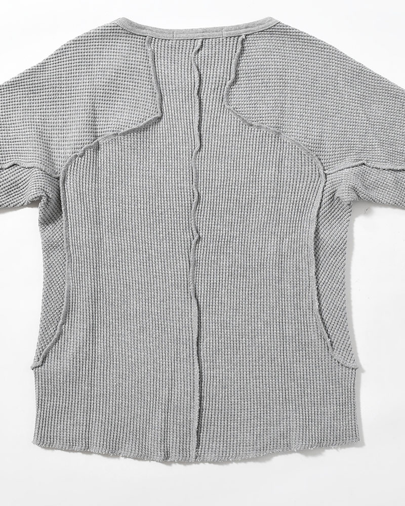 WAFFLE THERMAL LONG SLEEVE T-SHIRT -H.GREY-