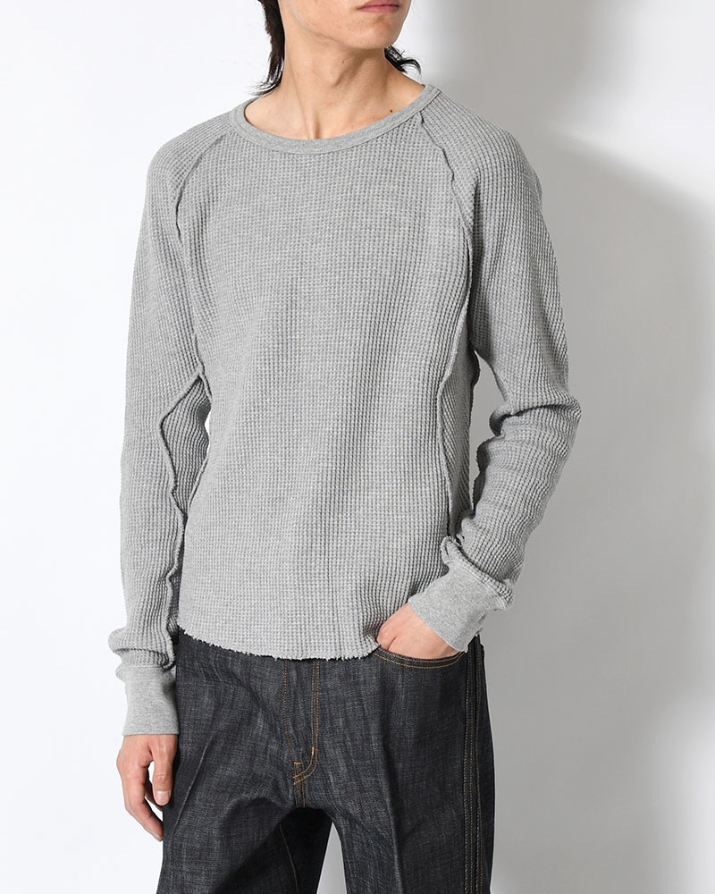 WAFFLE THERMAL LONG SLEEVE T-SHIRT -H.GREY-