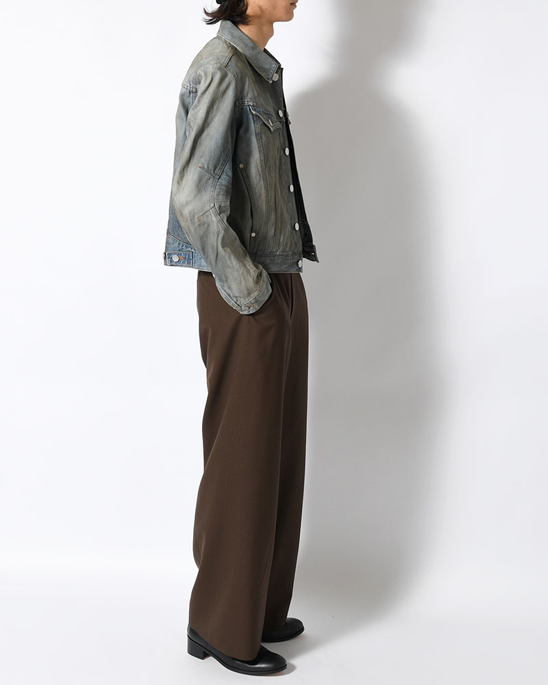 DENIM TRUCKER JACKET -DIRTY FADED INDIGO-