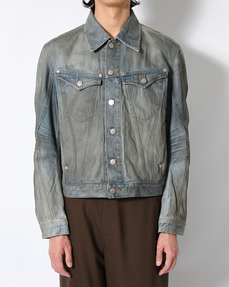 DENIM TRUCKER JACKET -DIRTY FADED INDIGO-