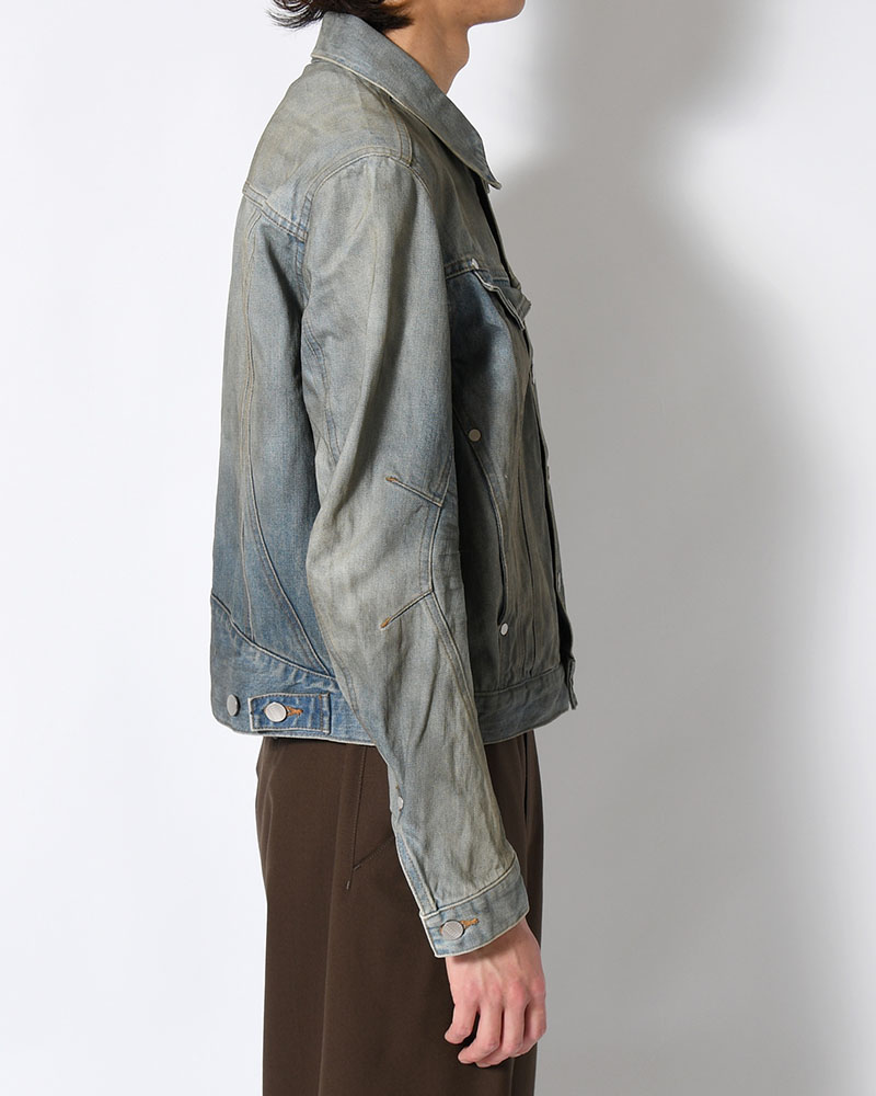 DENIM TRUCKER JACKET -DIRTY FADED INDIGO-