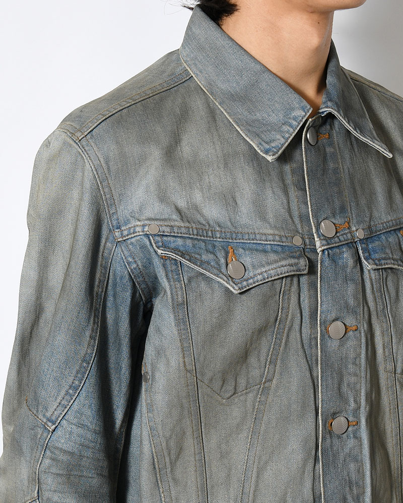 DENIM TRUCKER JACKET -DIRTY FADED INDIGO-