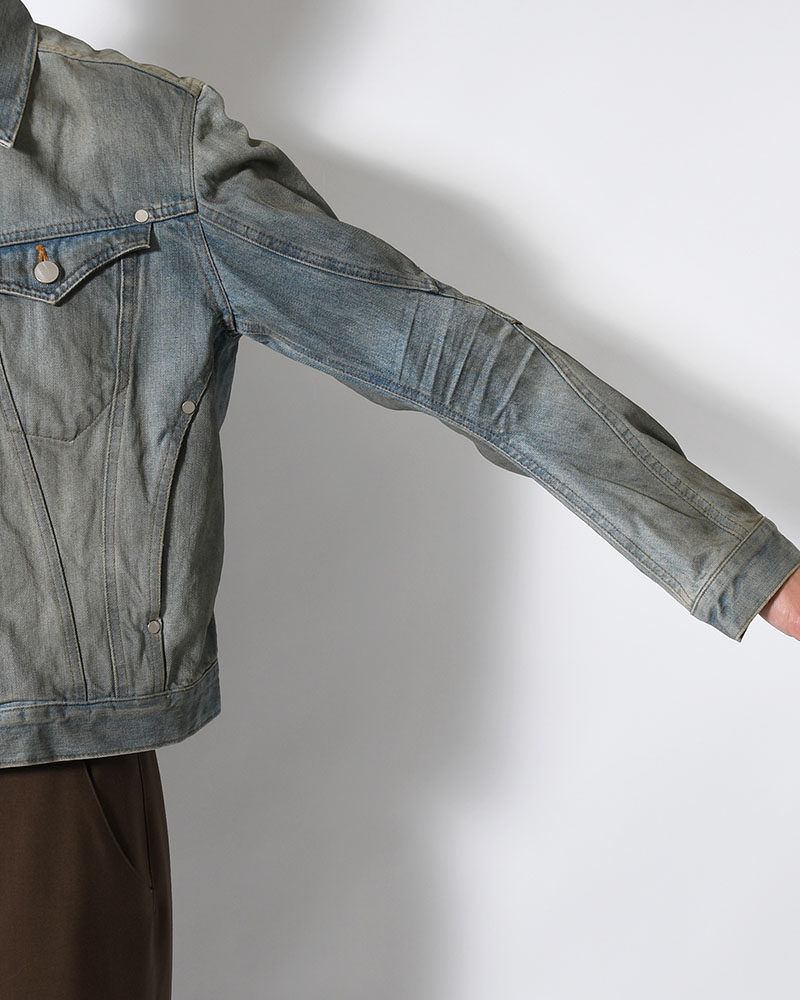 DENIM TRUCKER JACKET -DIRTY FADED INDIGO-