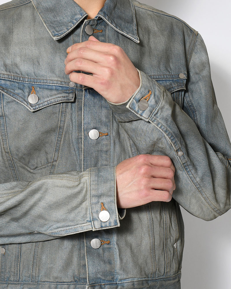 DENIM TRUCKER JACKET -DIRTY FADED INDIGO-