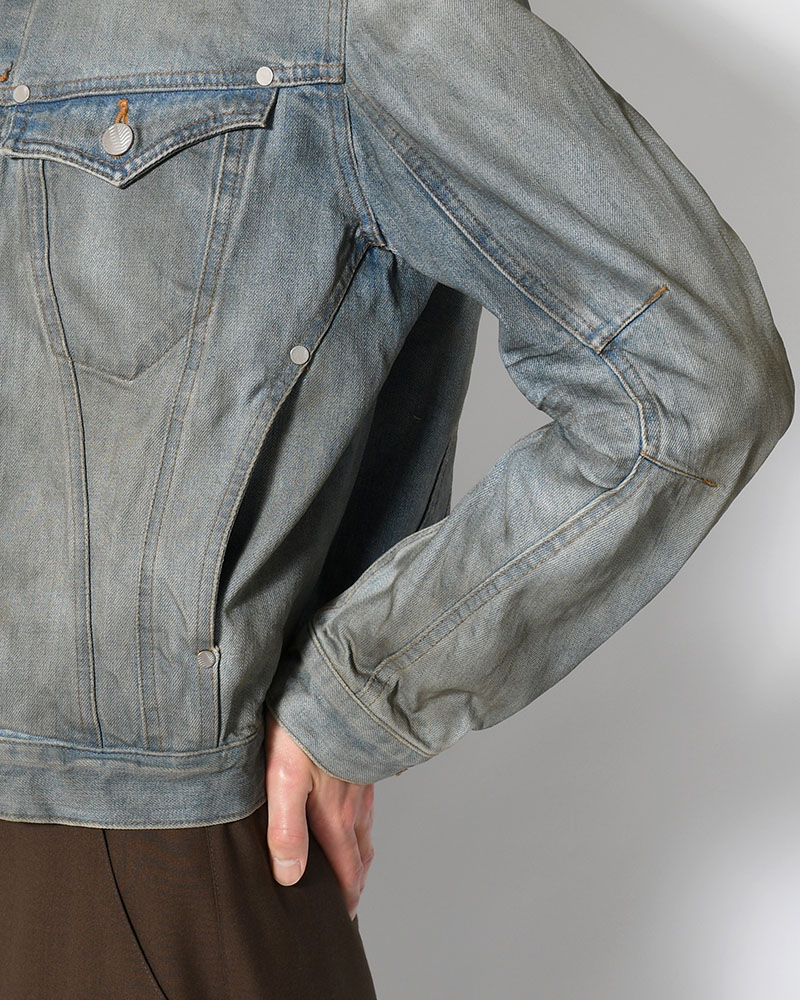 DENIM TRUCKER JACKET -DIRTY FADED INDIGO-
