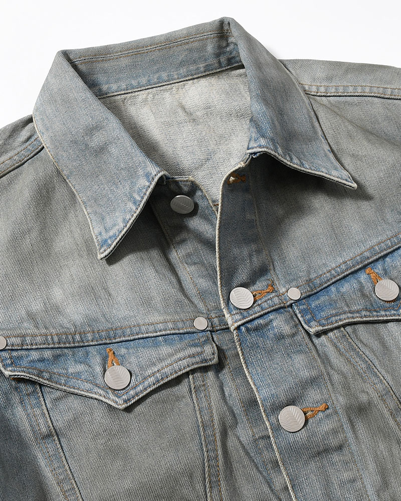 DENIM TRUCKER JACKET -DIRTY FADED INDIGO-