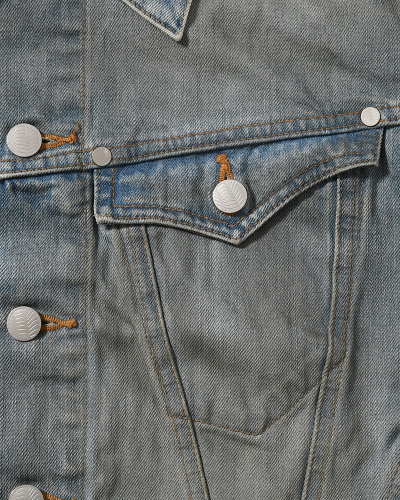 DENIM TRUCKER JACKET -DIRTY FADED INDIGO-
