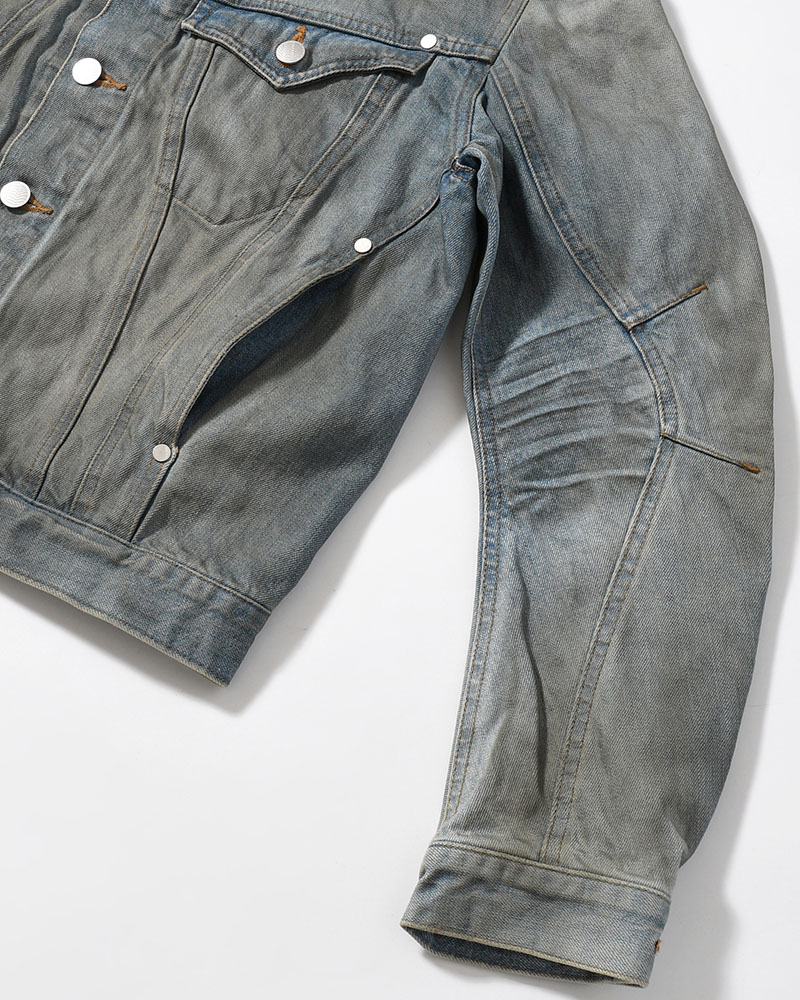 DENIM TRUCKER JACKET -DIRTY FADED INDIGO-