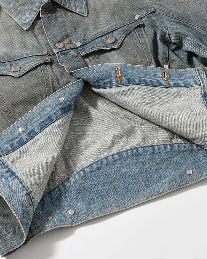 DENIM TRUCKER JACKET -DIRTY FADED INDIGO-