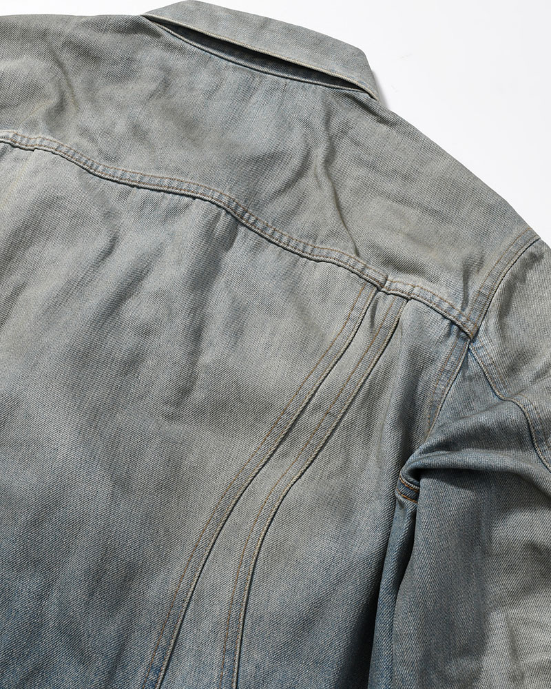 DENIM TRUCKER JACKET -DIRTY FADED INDIGO-