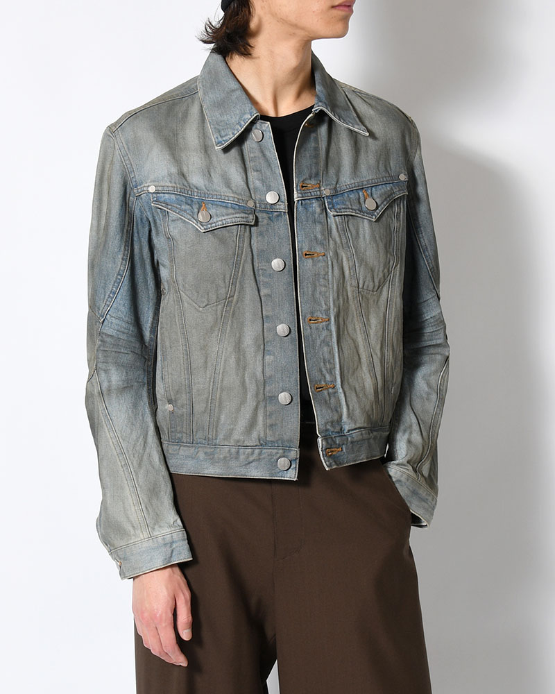 DENIM TRUCKER JACKET -DIRTY FADED INDIGO-