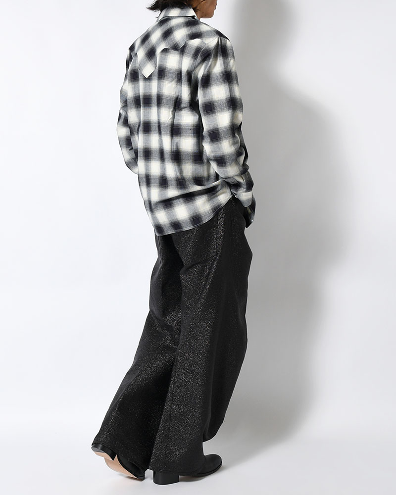 GLITTER TWILL 3D TWISTED WIDE -BLACK-