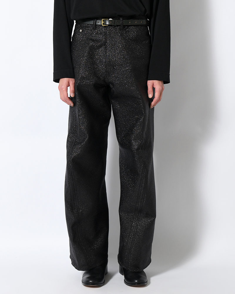 GLITTER TWILL 3D TWISTED WIDE -BLACK-