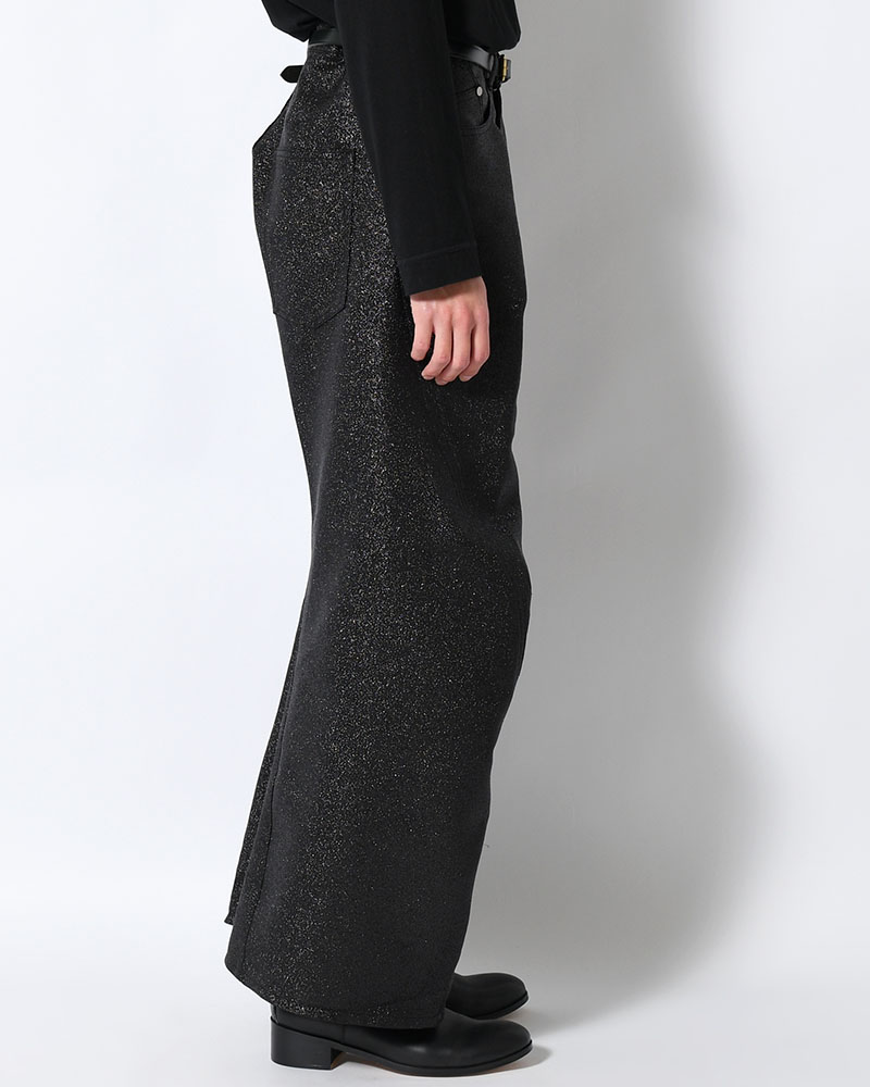 GLITTER TWILL 3D TWISTED WIDE -BLACK-