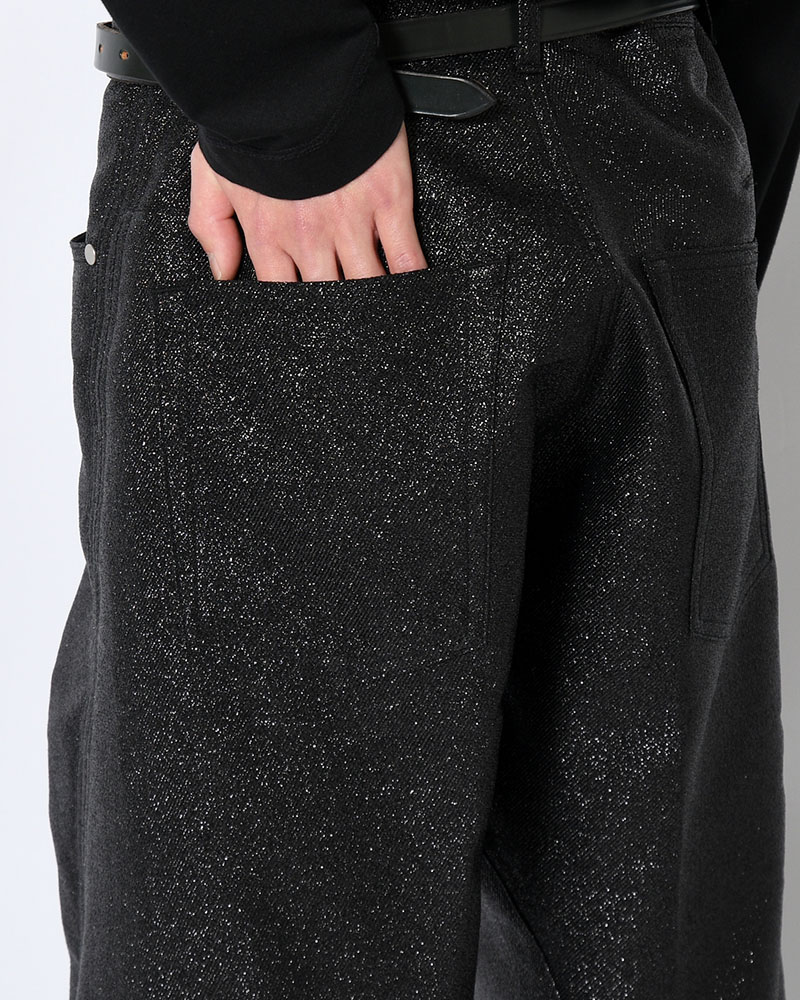 GLITTER TWILL 3D TWISTED WIDE -BLACK-