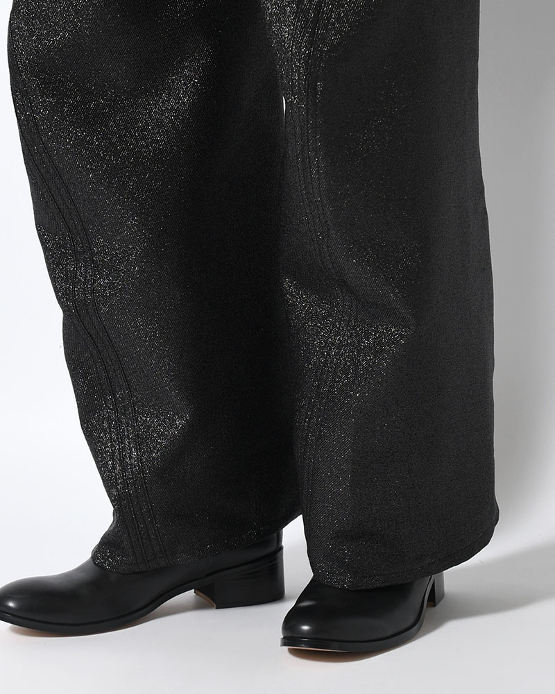 GLITTER TWILL 3D TWISTED WIDE -BLACK-