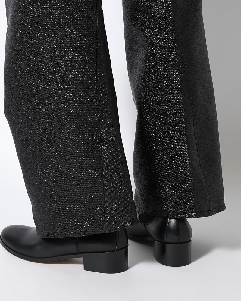 GLITTER TWILL 3D TWISTED WIDE -BLACK-