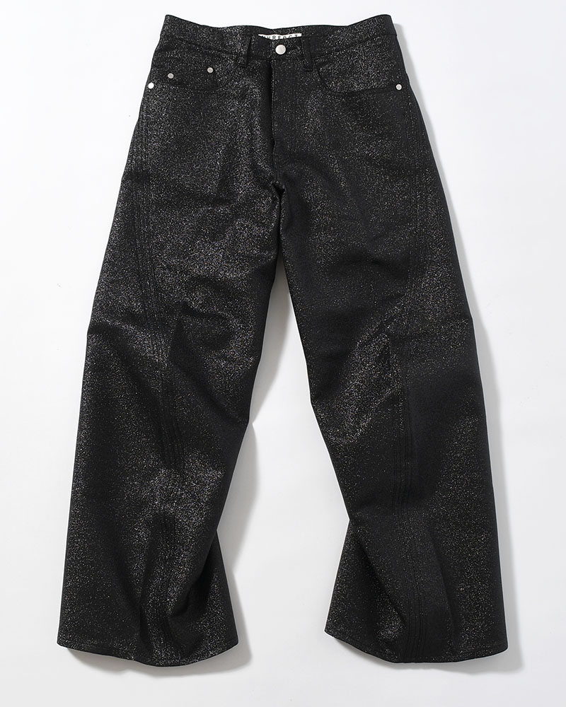 GLITTER TWILL 3D TWISTED WIDE -BLACK-