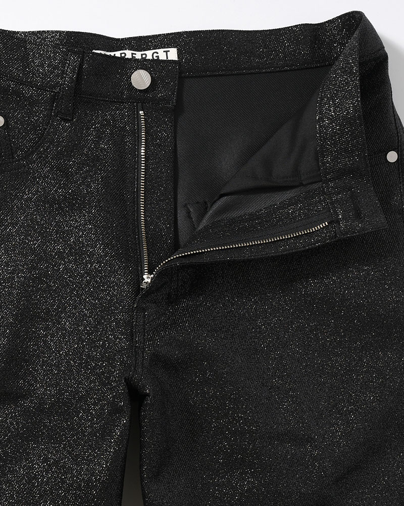 GLITTER TWILL 3D TWISTED WIDE -BLACK-