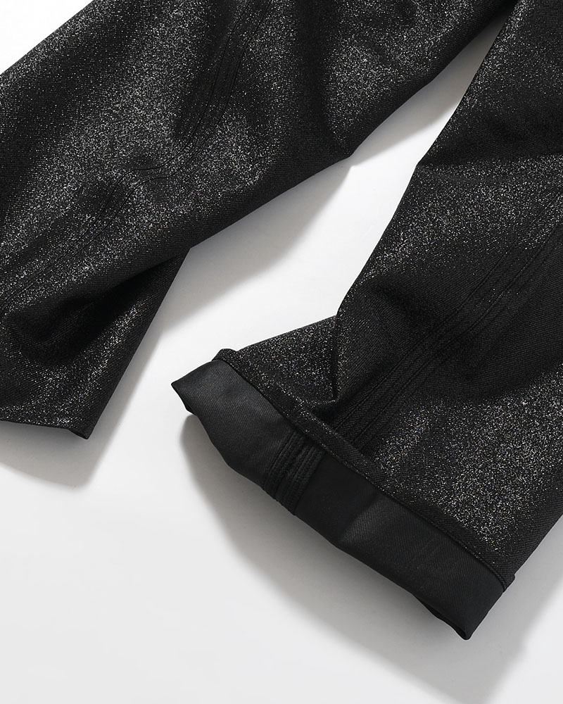 GLITTER TWILL 3D TWISTED WIDE -BLACK-