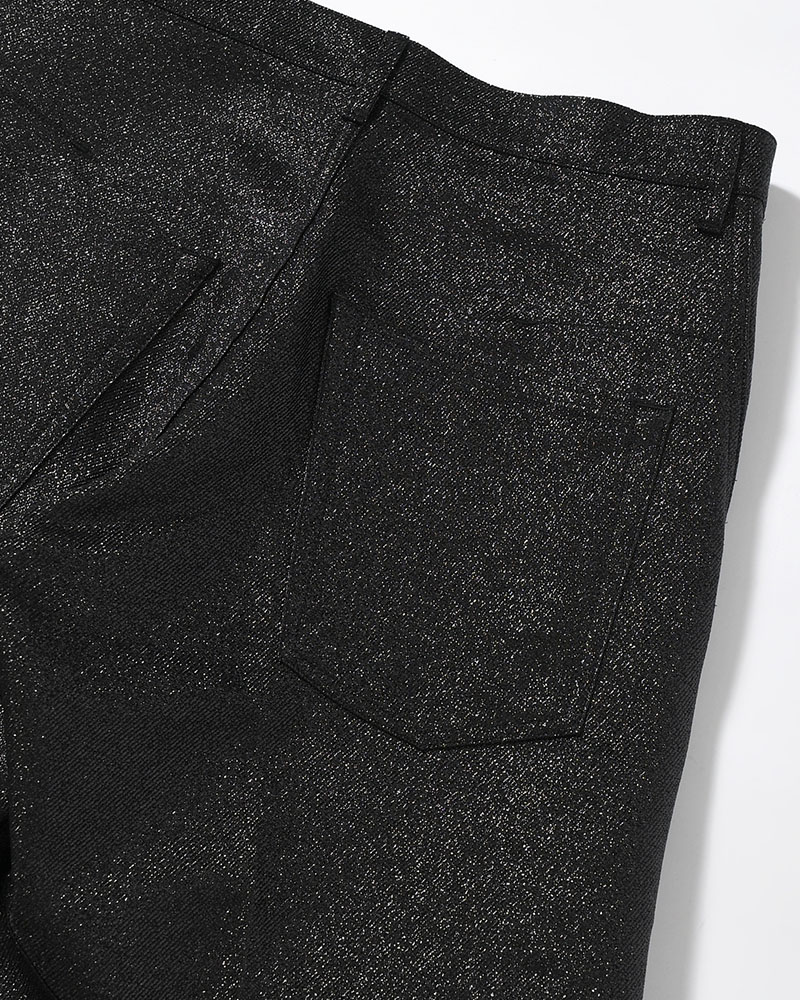 GLITTER TWILL 3D TWISTED WIDE -BLACK-
