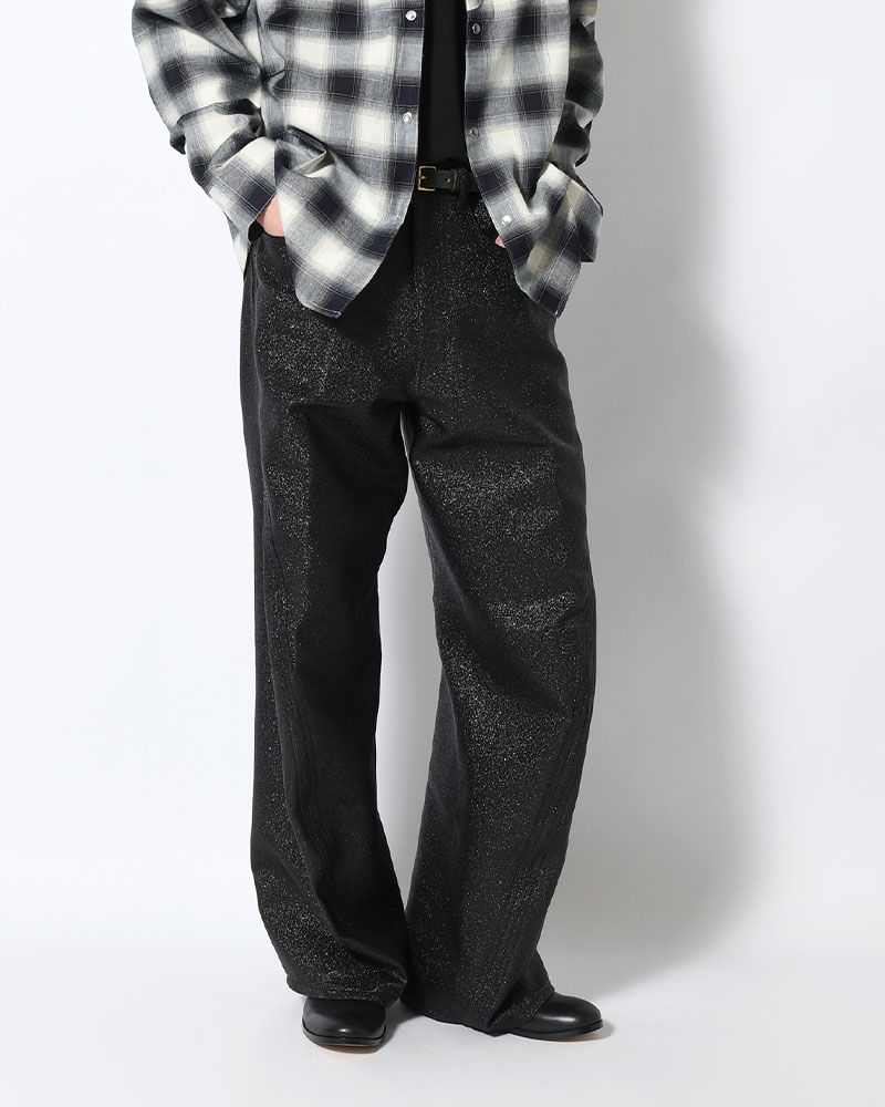 GLITTER TWILL 3D TWISTED WIDE -BLACK-