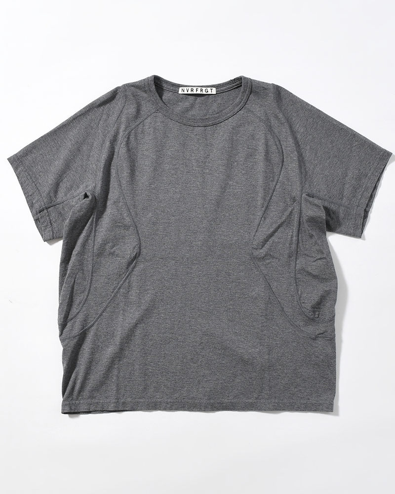 PANELLED HALF SLEEVE T-SHIRT -CHARCOAL-
